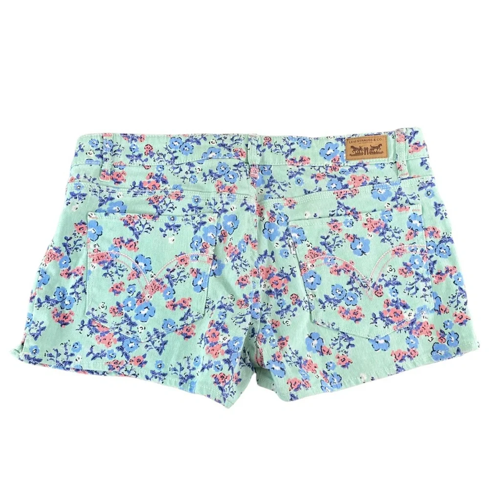 Levi’s shorty shorts floral denim jean shorts size 13